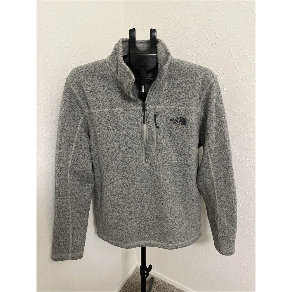 THE NORTH FACE Men's Gordon Lyons 1/4 Zip Fleece Pullover Grey Size Large
